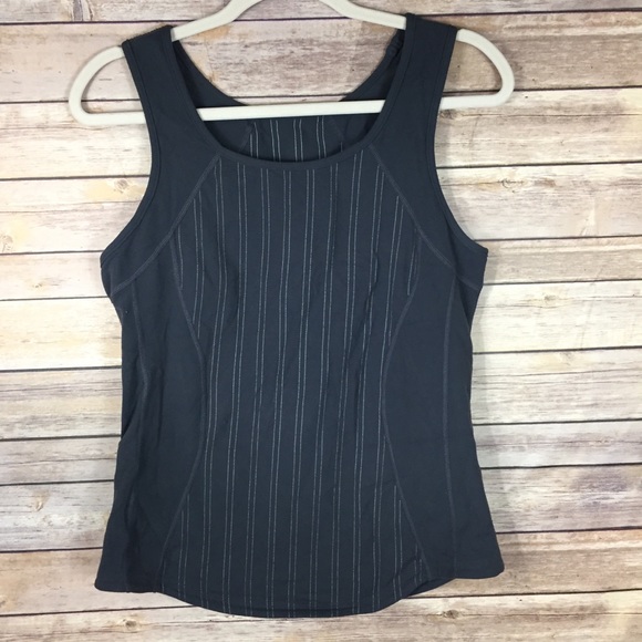 lululemon athletica Tops - Lululemon Dark Gray Pinstripe Athletic Tank 10